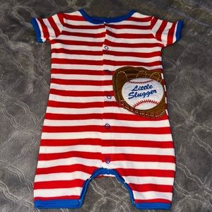 Mud Pie Little Slugger Baseball Romper Size 6/9m